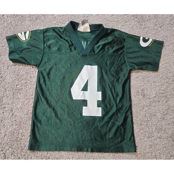 Nfl Green Bay Packers Brett Favre Youth #4 Jersey size Small 8 Green Gold - Picture 1 of 6